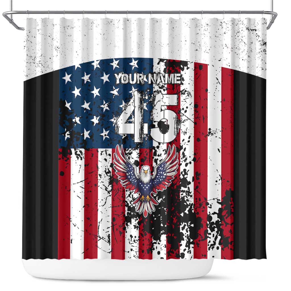 Custom American Flag Motocross Shower Curtain with Eagle Graphic - Wonder Print Shop