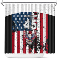 Custom American Flag Motocross Shower Curtain with Eagle Graphic - Wonder Print Shop