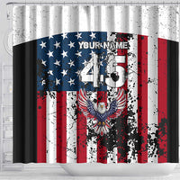 Custom American Flag Motocross Shower Curtain with Eagle Graphic - Wonder Print Shop