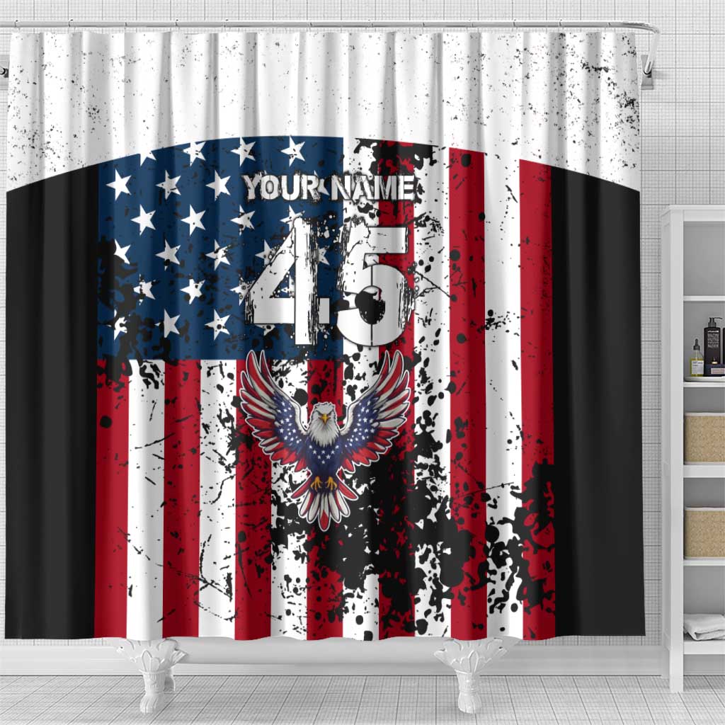Custom American Flag Motocross Shower Curtain with Eagle Graphic - Wonder Print Shop