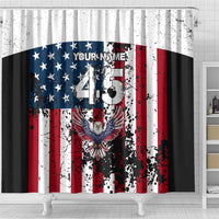 Custom American Flag Motocross Shower Curtain with Eagle Graphic - Wonder Print Shop