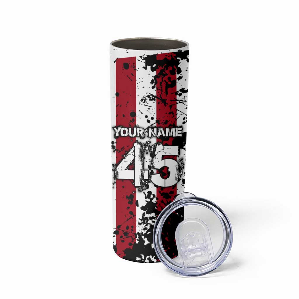 Custom American Flag Motocross Skinny Tumbler with Eagle Graphic - Wonder Print Shop