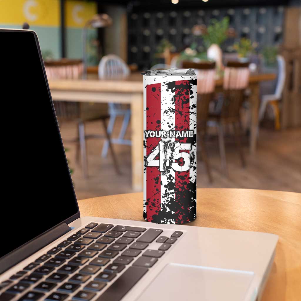 Custom American Flag Motocross Skinny Tumbler with Eagle Graphic - Wonder Print Shop