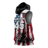 Custom American Flag Motocross Sleeveless Hoodie with Eagle Graphic - Wonder Print Shop