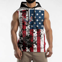 Custom American Flag Motocross Sleeveless Hoodie with Eagle Graphic - Wonder Print Shop