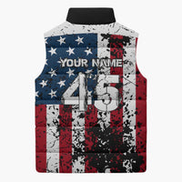 Custom American Flag Motocross Sleeveless Puffer Jacket with Eagle Graphic - Wonder Print Shop
