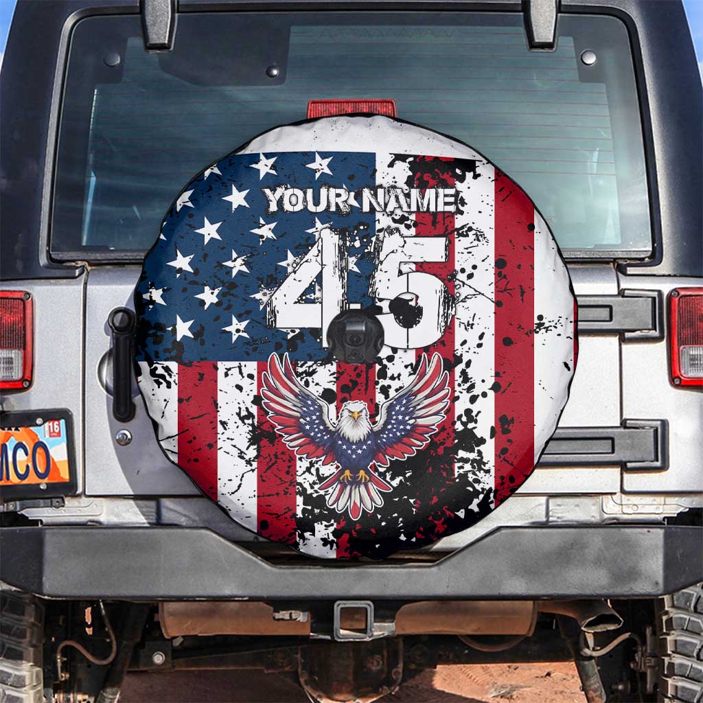 Custom American Flag Motocross Spare Tire Cover with Eagle Graphic - Wonder Print Shop
