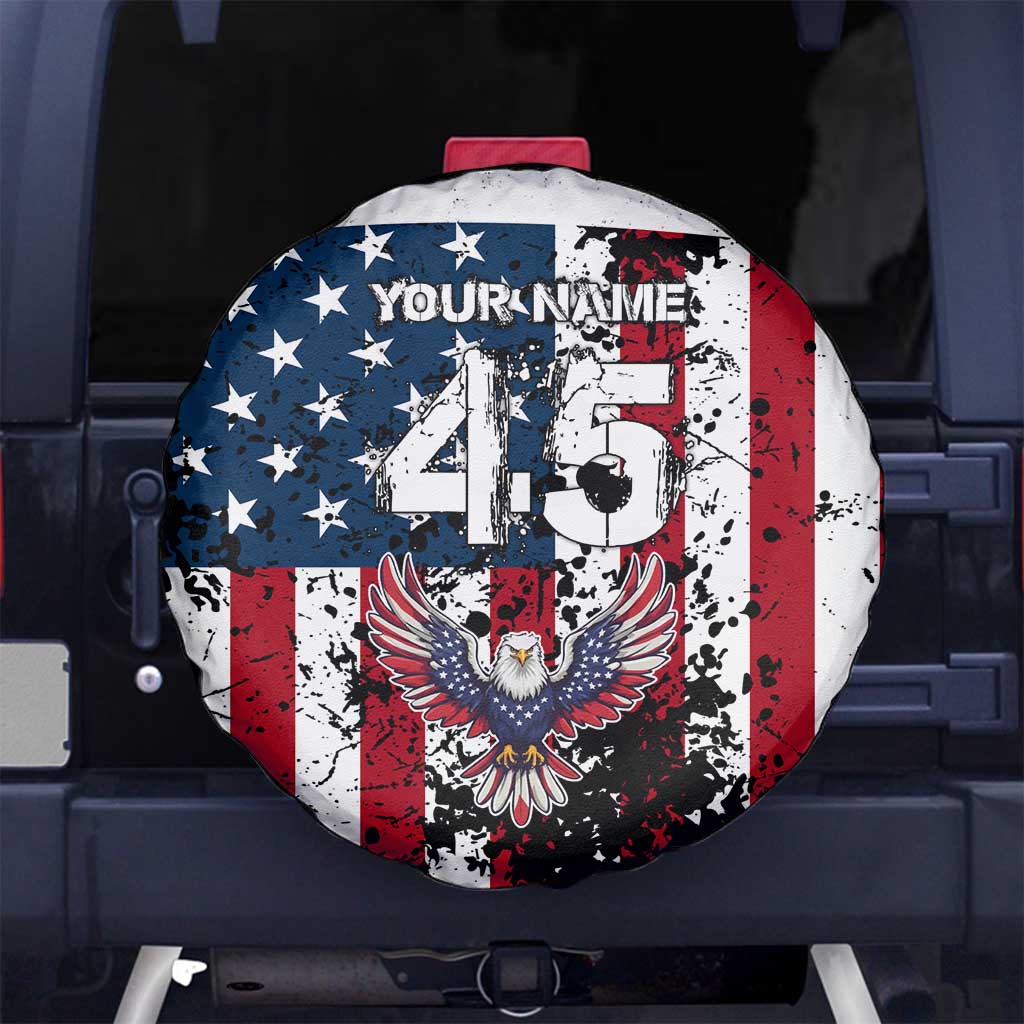 Custom American Flag Motocross Spare Tire Cover with Eagle Graphic - Wonder Print Shop