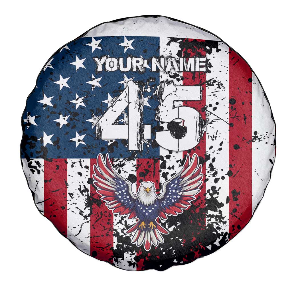 Custom American Flag Motocross Spare Tire Cover with Eagle Graphic - Wonder Print Shop
