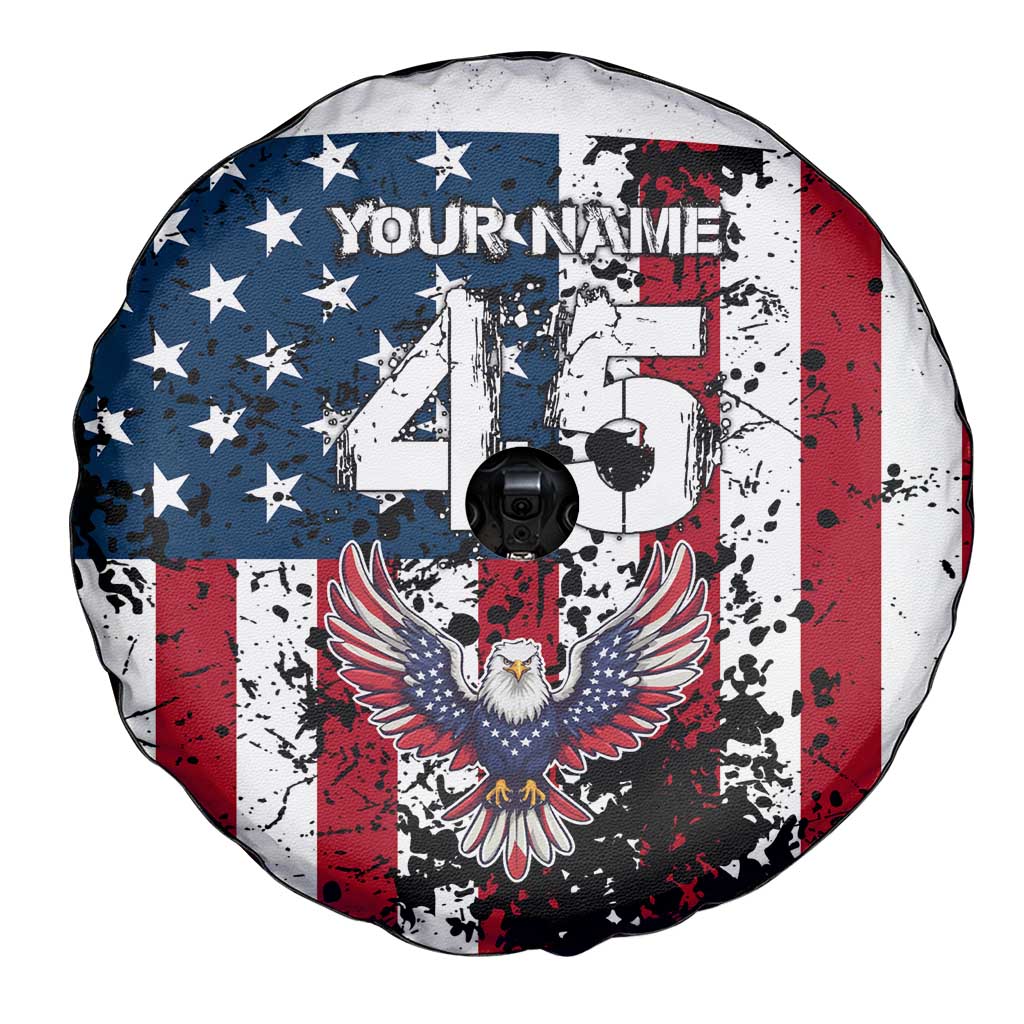 Custom American Flag Motocross Spare Tire Cover with Eagle Graphic - Wonder Print Shop