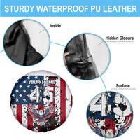 Custom American Flag Motocross Spare Tire Cover with Eagle Graphic - Wonder Print Shop