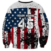 Custom American Flag Motocross Sweatshirt with Eagle Graphic - Wonder Print Shop