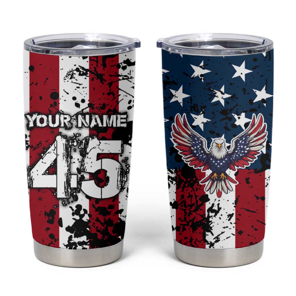 Custom American Flag Motocross Tumbler Cup with Eagle Graphic - Wonder Print Shop