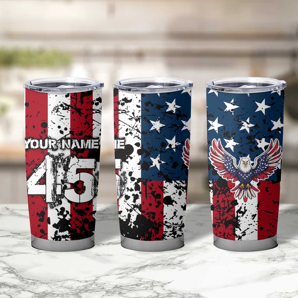 Custom American Flag Motocross Tumbler Cup with Eagle Graphic - Wonder Print Shop