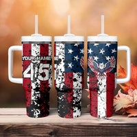 Custom American Flag Motocross Tumbler With Handle with Eagle Graphic - Wonder Print Shop