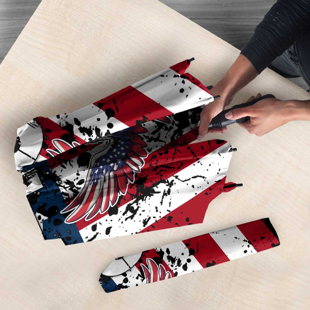 Custom American Flag Motocross Umbrella with Eagle Graphic - Wonder Print Shop