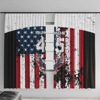 Custom American Flag Motocross Window Curtain with Eagle Graphic - Wonder Print Shop