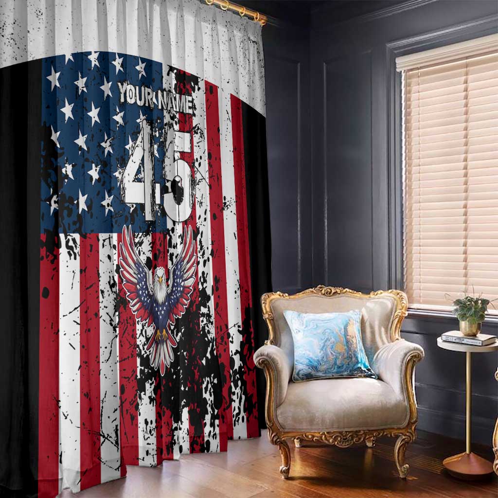 Custom American Flag Motocross Window Curtain with Eagle Graphic - Wonder Print Shop