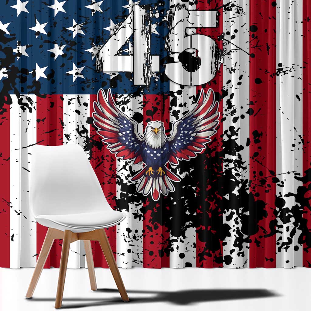 Custom American Flag Motocross Window Curtain with Eagle Graphic - Wonder Print Shop