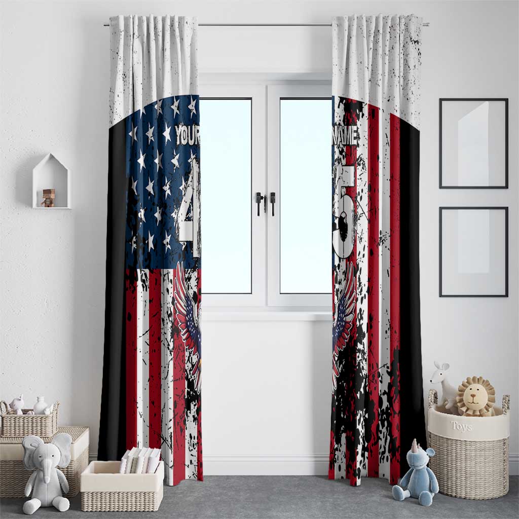 Custom American Flag Motocross Window Curtain with Eagle Graphic - Wonder Print Shop