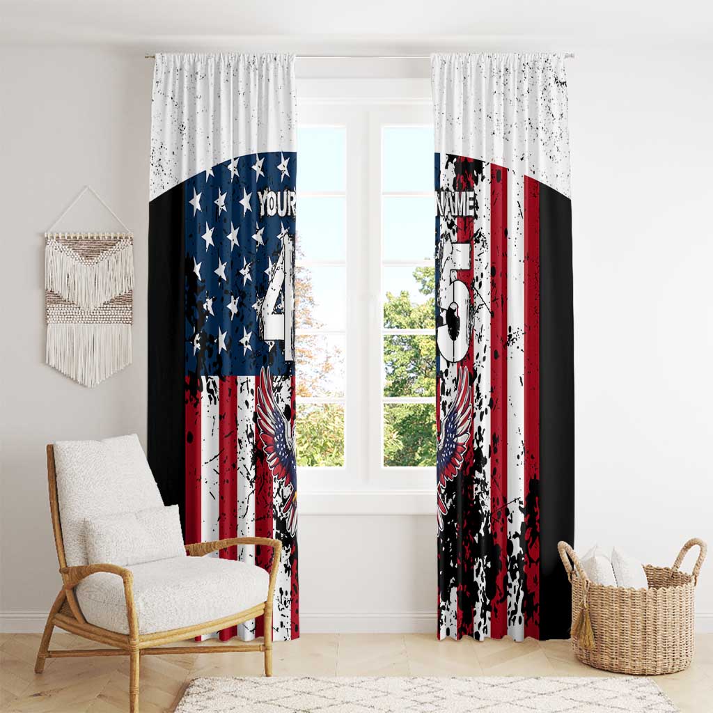 Custom American Flag Motocross Window Curtain with Eagle Graphic - Wonder Print Shop