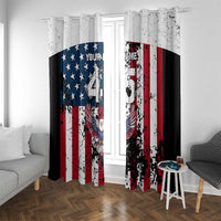 Custom American Flag Motocross Window Curtain with Eagle Graphic - Wonder Print Shop