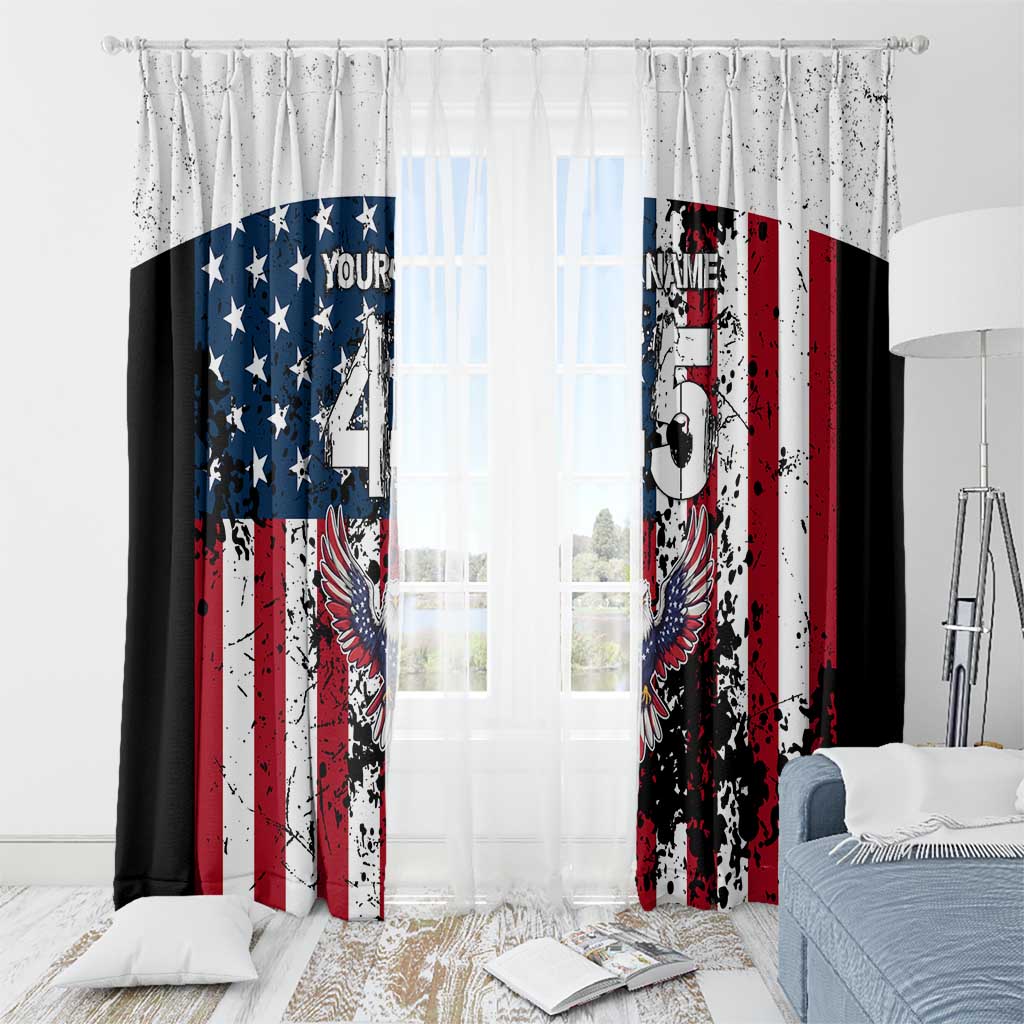 Custom American Flag Motocross Window Curtain with Eagle Graphic - Wonder Print Shop