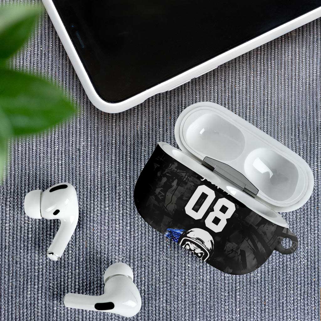 Custom American Flag Skull Motocross AirPods Case - Wonder Print Shop