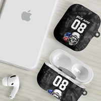 Custom American Flag Skull Motocross AirPods Case - Wonder Print Shop