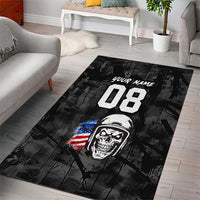 Custom American Flag Skull Motocross Area Rug - Wonder Print Shop