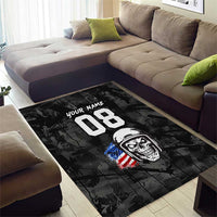 Custom American Flag Skull Motocross Area Rug - Wonder Print Shop