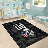 Custom American Flag Skull Motocross Area Rug - Wonder Print Shop
