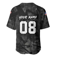 Custom American Flag Skull Motocross Baseball Jersey - Wonder Print Shop