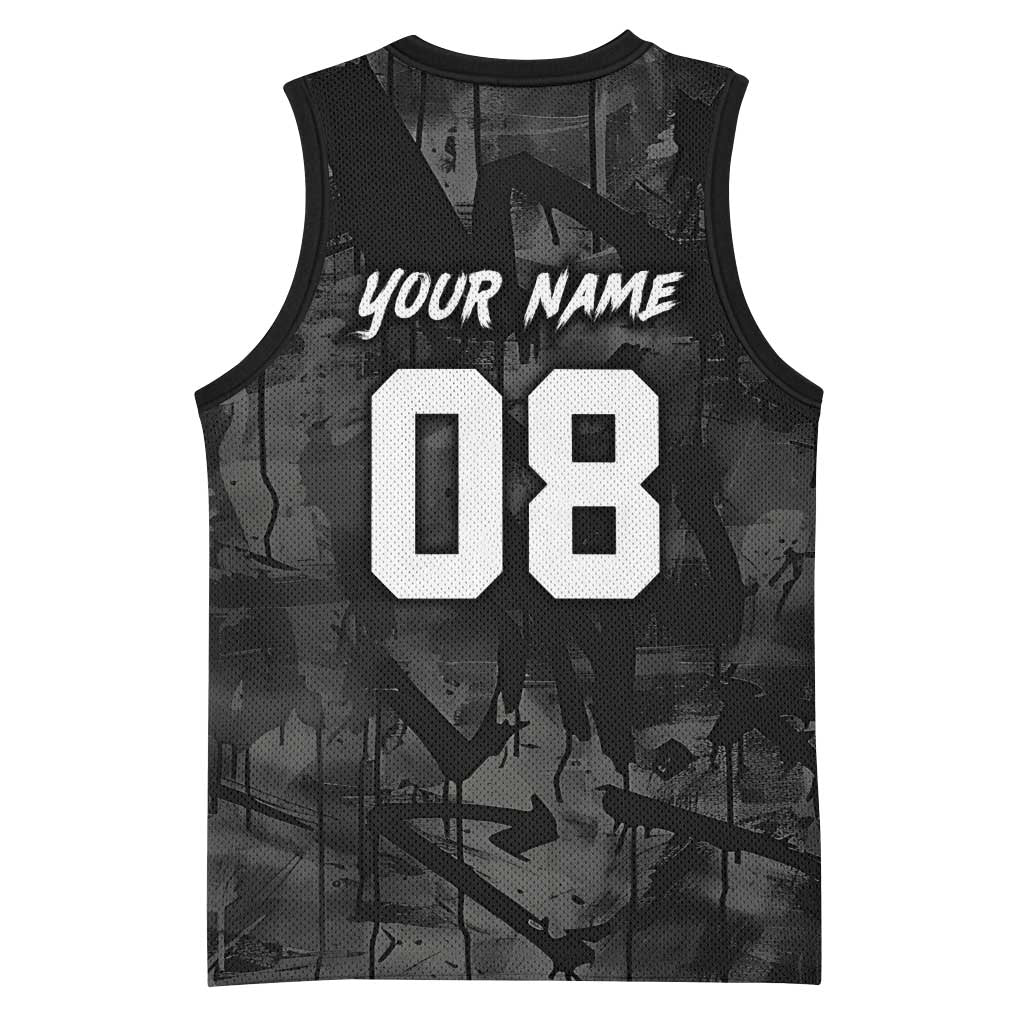 Custom American Flag Skull Motocross Basketball Jersey - Wonder Print Shop