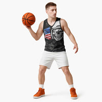 Custom American Flag Skull Motocross Basketball Jersey - Wonder Print Shop