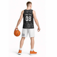 Custom American Flag Skull Motocross Basketball Jersey - Wonder Print Shop
