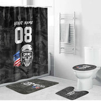 Custom American Flag Skull Motocross Bathroom Set - Wonder Print Shop