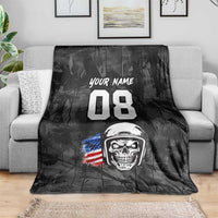 Custom American Flag Skull Motocross Blanket - Wonder Print Shop