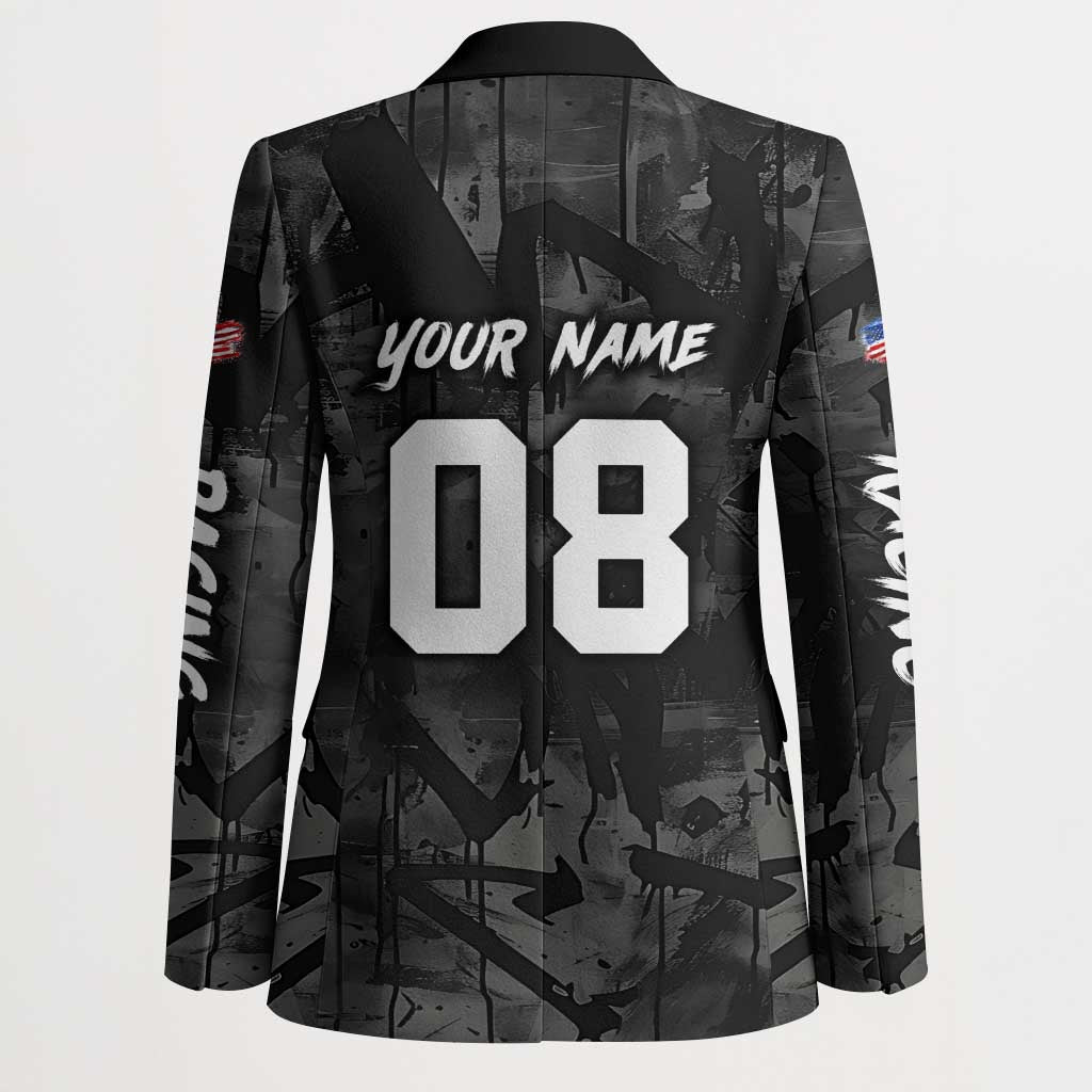 Custom American Flag Skull Motocross Blazer - Wonder Print Shop