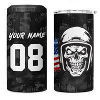 Custom American Flag Skull Motocross 4 in 1 Can Cooler Tumbler - Wonder Print Shop