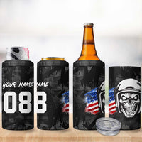 Custom American Flag Skull Motocross 4 in 1 Can Cooler Tumbler - Wonder Print Shop