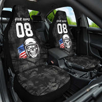 Custom American Flag Skull Motocross Car Seat Cover - undefined