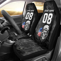 Custom American Flag Skull Motocross Car Seat Cover - undefined