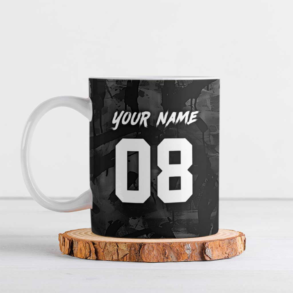 Custom American Flag Skull Motocross Ceramic Mug - Wonder Print Shop
