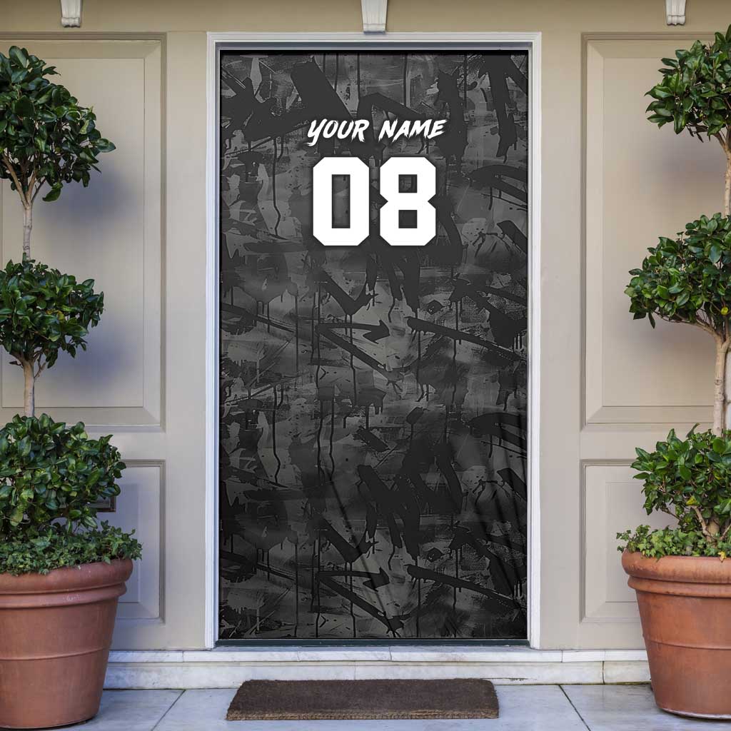 Custom American Flag Skull Motocross Door Cover - Wonder Print Shop