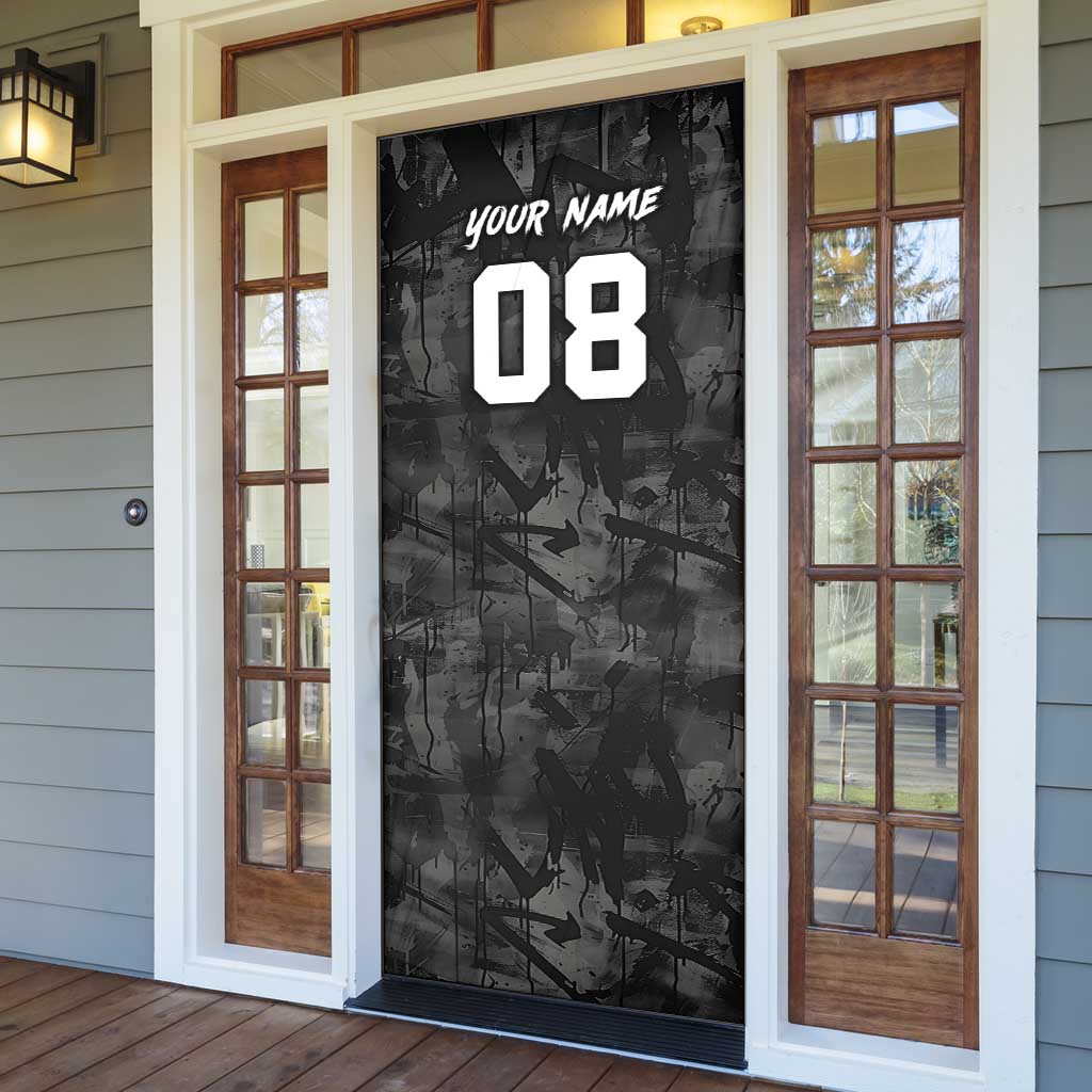 Custom American Flag Skull Motocross Door Cover - Wonder Print Shop