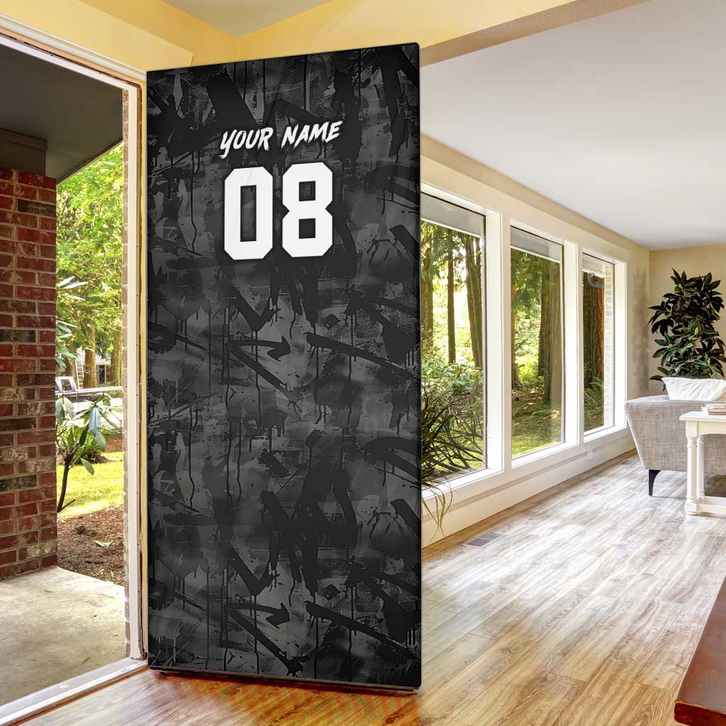 Custom American Flag Skull Motocross Door Cover - Wonder Print Shop