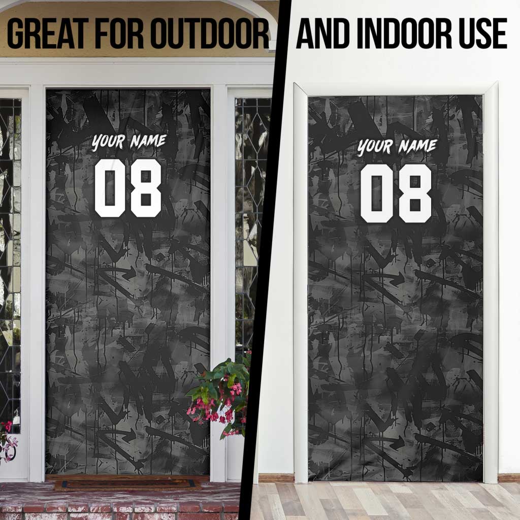 Custom American Flag Skull Motocross Door Cover - Wonder Print Shop