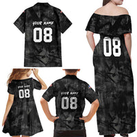 Custom American Flag Skull Motocross Family Matching Off Shoulder Maxi Dress and Hawaiian Shirt - Wonder Print Shop