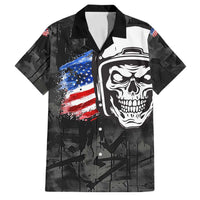 Custom American Flag Skull Motocross Family Matching Off Shoulder Maxi Dress and Hawaiian Shirt - Wonder Print Shop